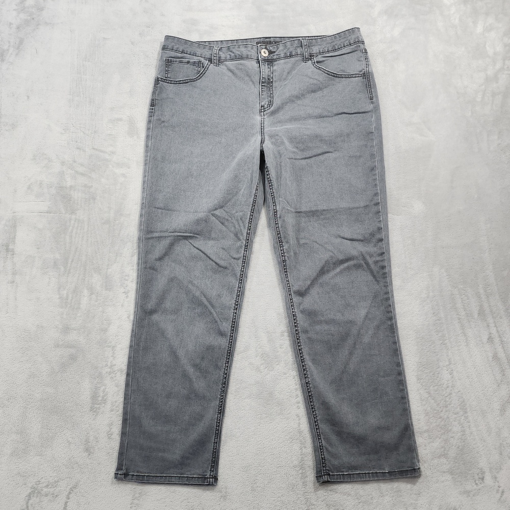 Maurices Jeans Womens 16 Juniors Gray Mid Rise Straight Stretch Denim Casual